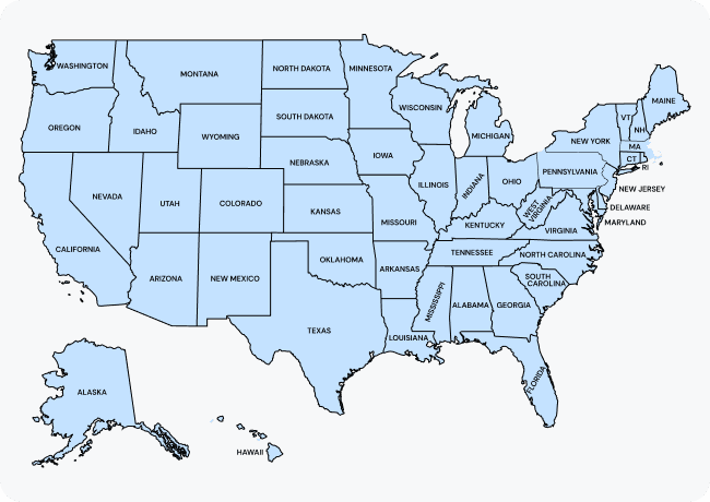 US map highlighting Genius Limo city-to-city coverage across states