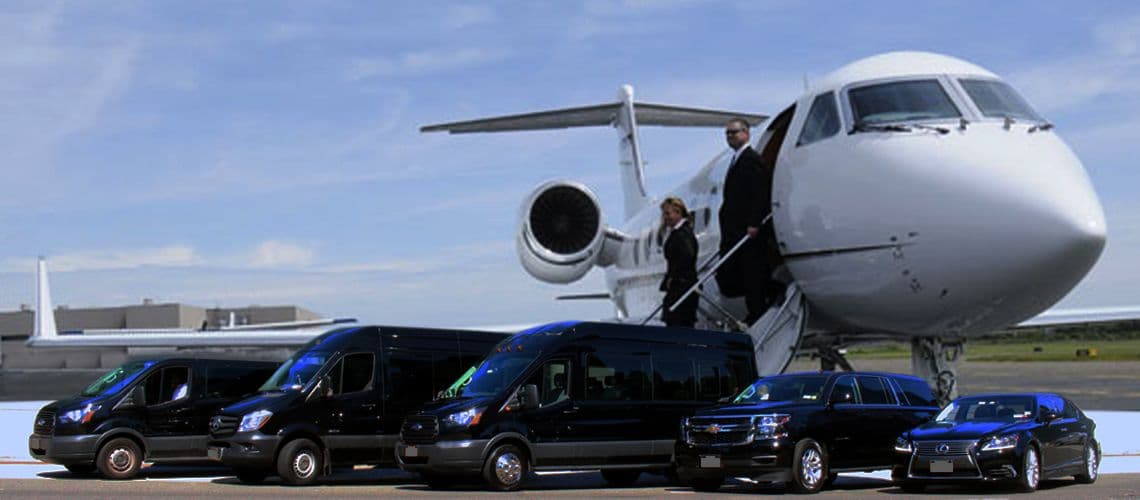 Luxury limousine at Dulles International Airport