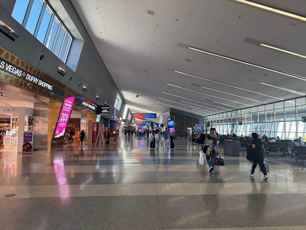 Terminal 3 concourse at Harry Reid International Airport in Las Vegas