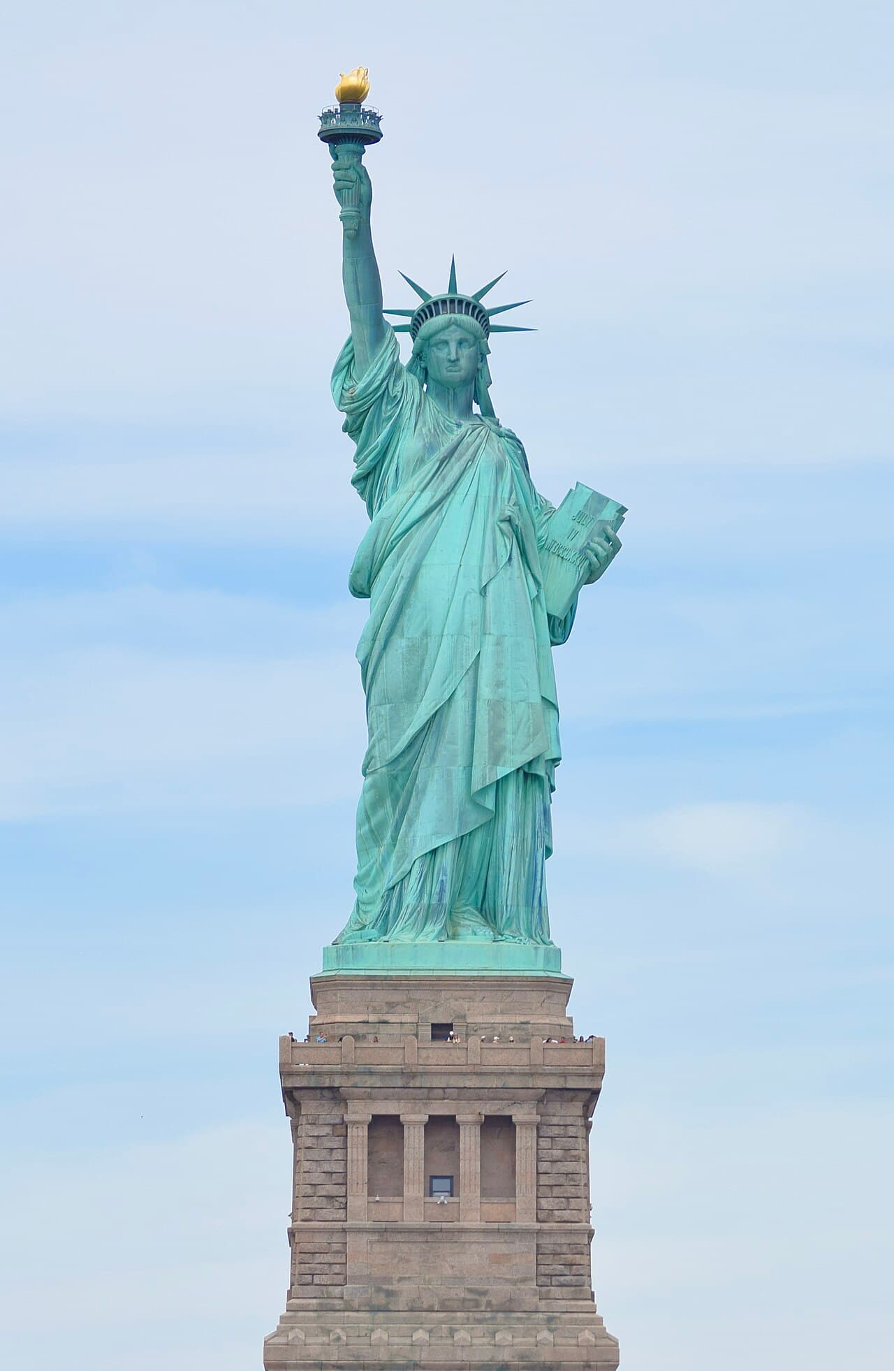 Statue of Liberty on Liberty Island, reached by ferry from Manhattan