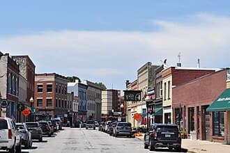 Local destination: Manistee, Michigan (local-area view, not the airport terminal).