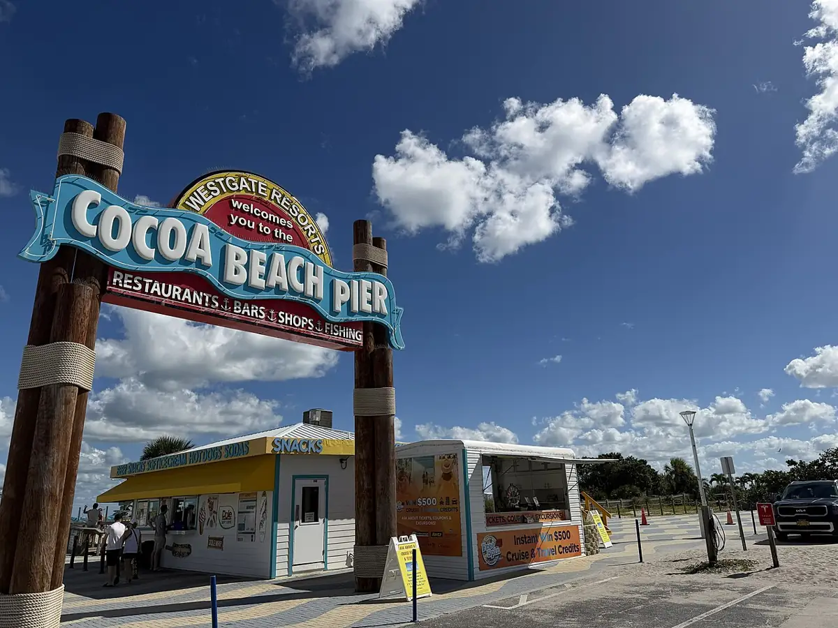 Cocoa Beach Pier entrance on Florida’s Space Coast