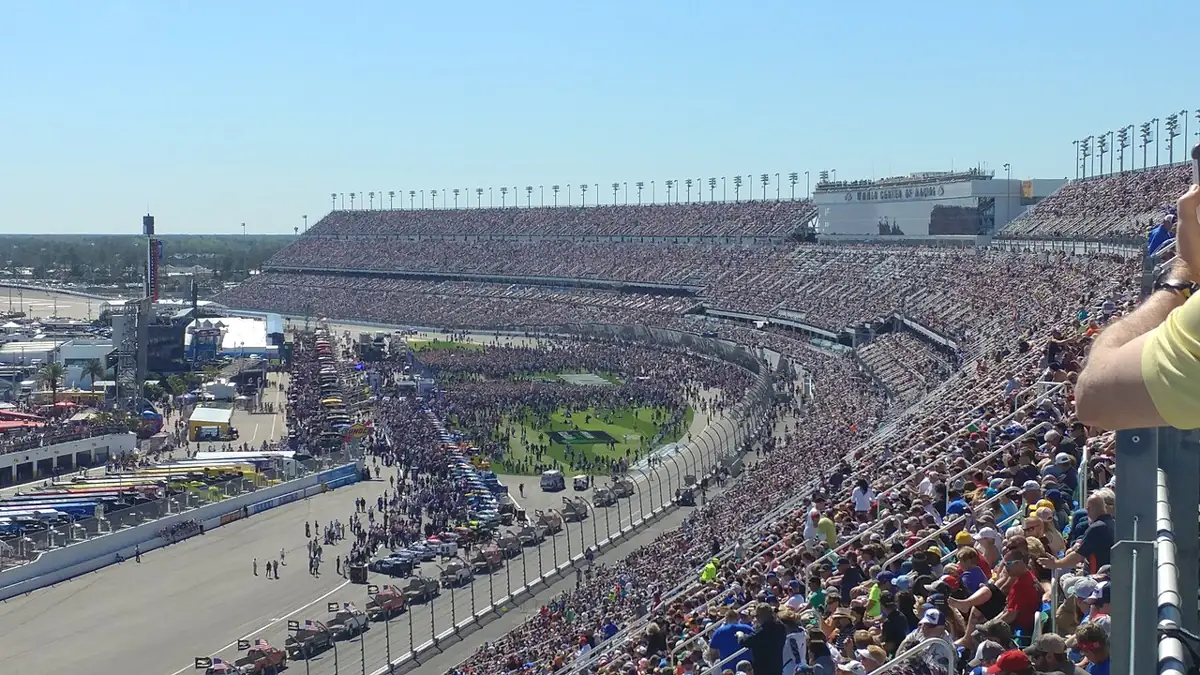 Grandstands and track at Daytona International Speedway