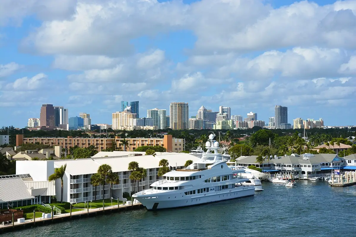 Fort Lauderdale skyline along the waterfront