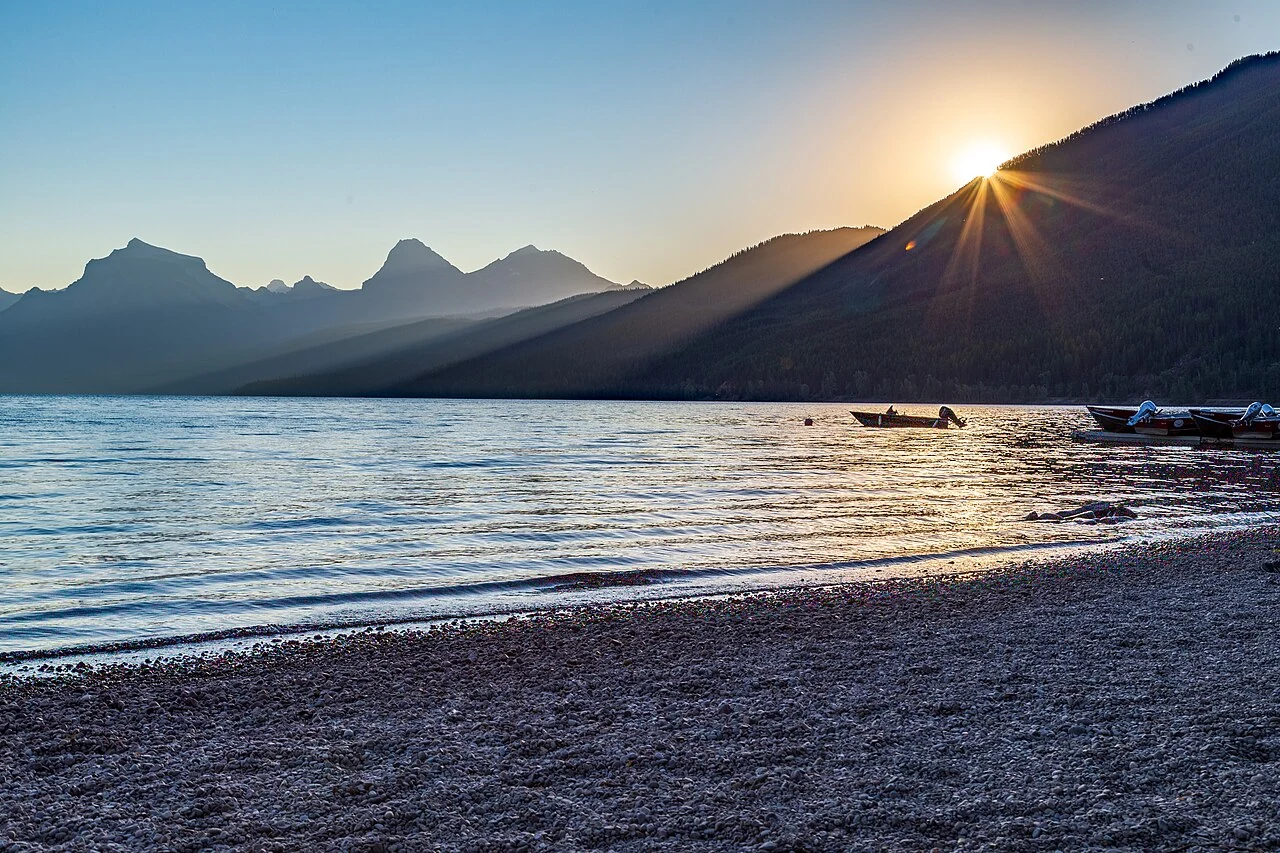Sunrise over Lake McDonald in Glacier National Park, Montana